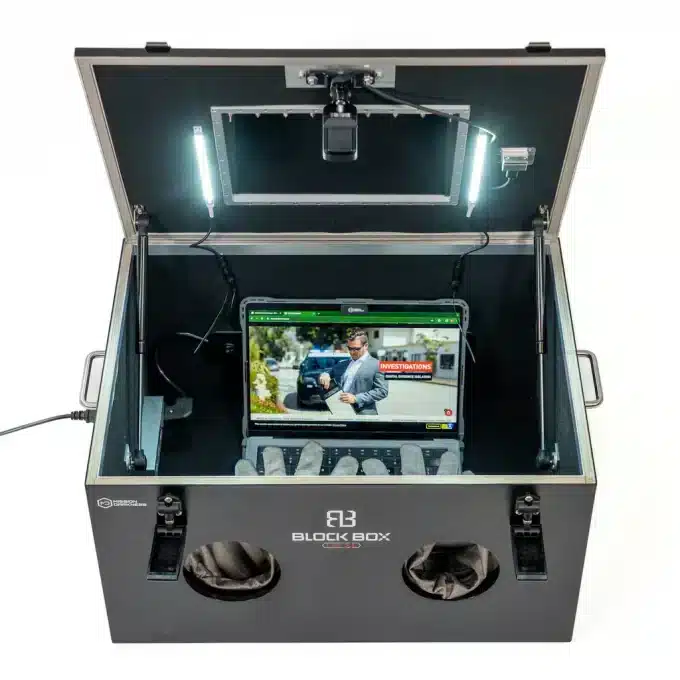 Mission Darkness™ BlockBox Lab XL With Mounted Webcam and Tablet