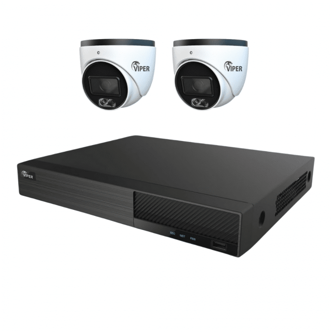 Viper 12MP NVR + 2 x 4K Fixed E3 AI Turret Cameras