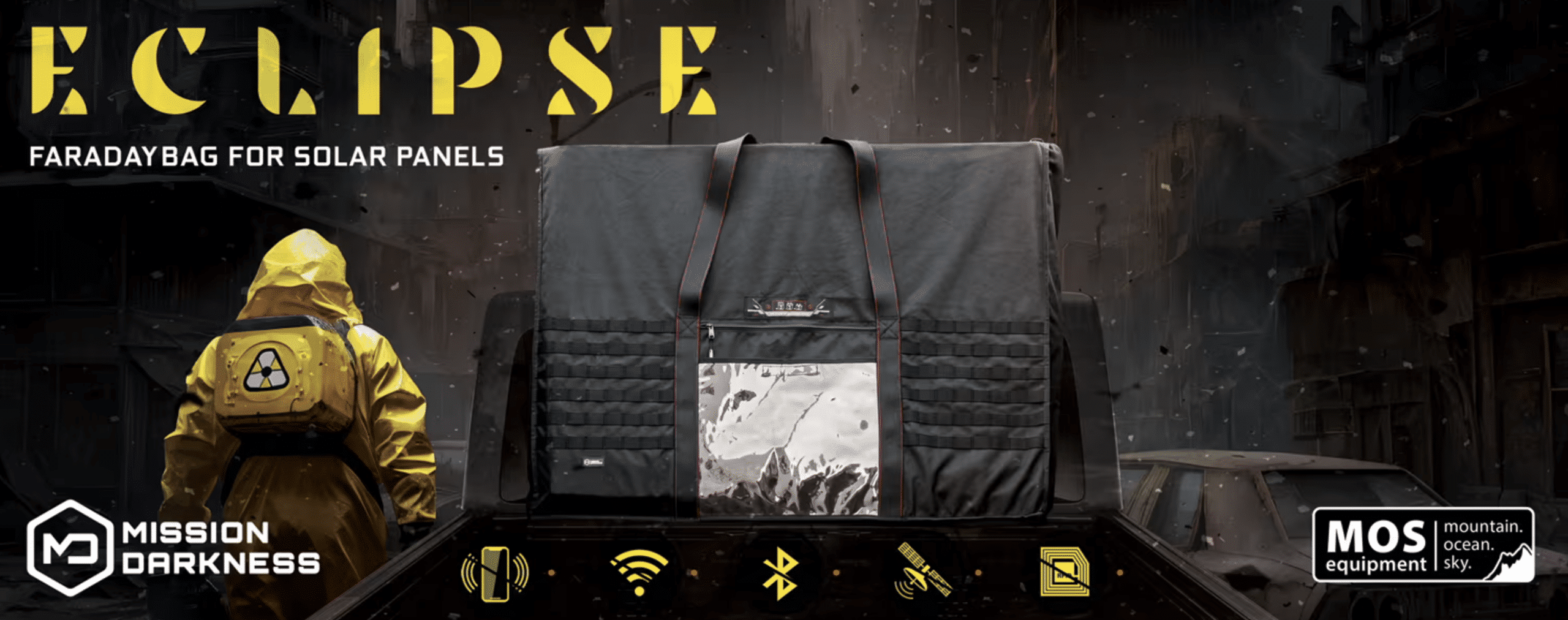 Cryptsec | Mission Darkness™ Dry Shield Eclipse Faraday Bag för solpaneler